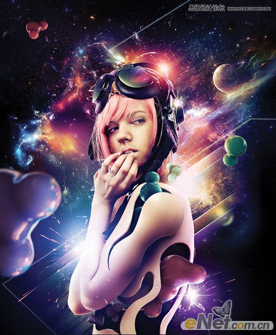 Photoshop创意合成宇宙科幻美女机器人教程,PS教程