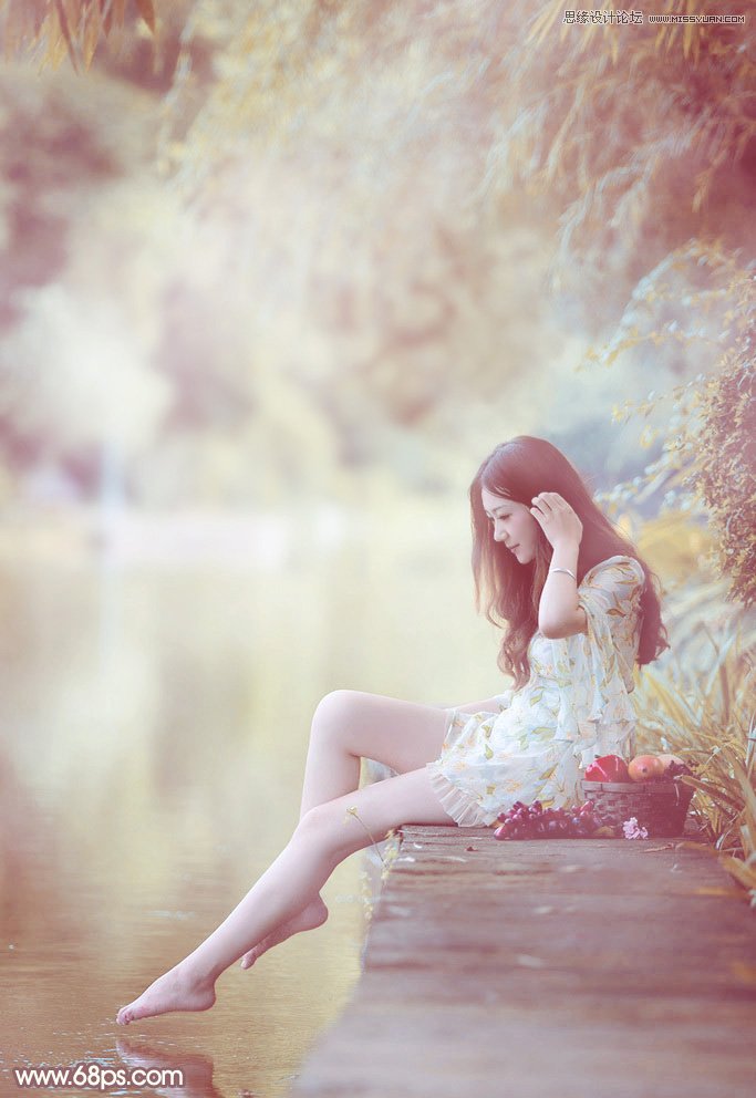 Photoshop调出黑边美女梦幻紫色效果,PS教程