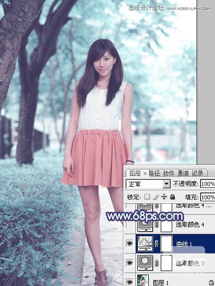 Photoshop调出可爱女孩淡淡的蓝色效果,PS教程