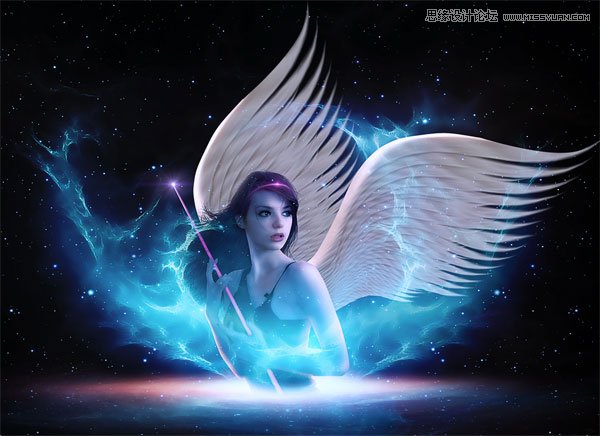 photoshop合成梦幻绚丽的天使翅膀