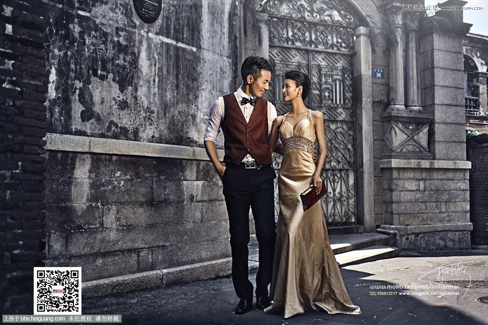 photoshop调出外景婚片惊艳的冷色效果,PS教程