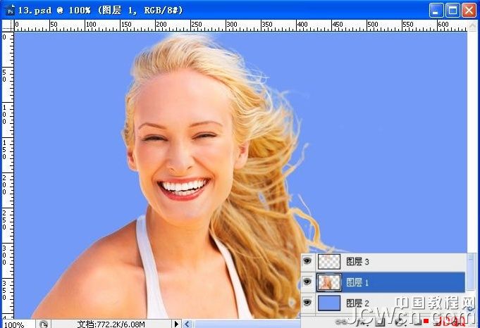 Photoshop抠图教程:通道抠色差较大的发丝,PS教程