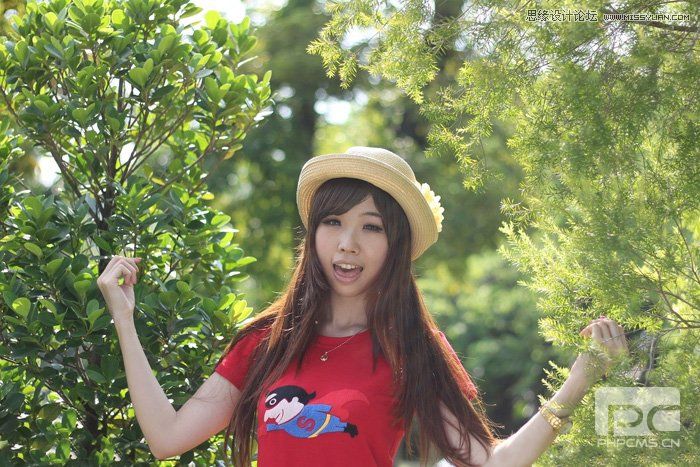 Photoshop调出林中美女梦幻的紫色效果,PS教程