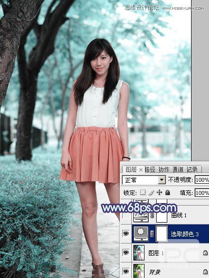Photoshop调出可爱女孩淡淡的蓝色效果,PS教程