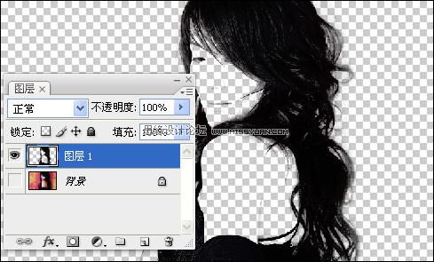 Photoshop抠图教程:抽出滤镜快速抠出美女