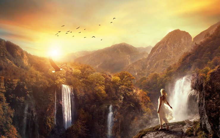 Photoshop合成梦幻的仙境场景效果,,