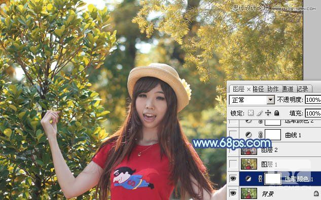 Photoshop调出林中美女梦幻的紫色效果,PS教程