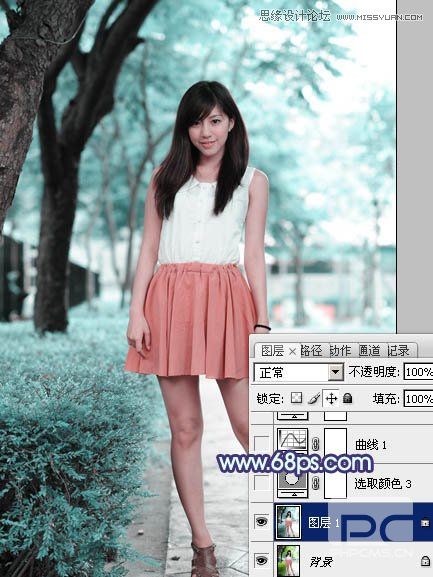 Photoshop调出可爱女孩淡淡的蓝色效果,PS教程