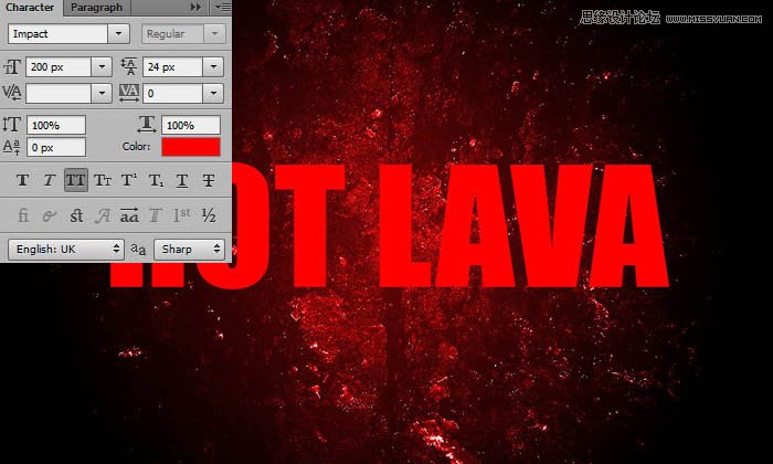 Photoshop制作红色的燃烧火焰字教程,PS教程