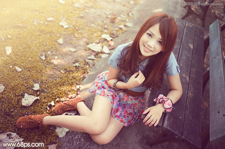 photoshop调出公园美女柔美的暖色效果,PS教程