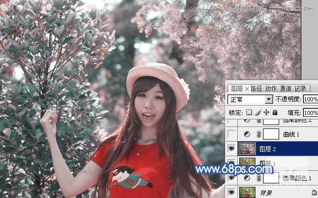 Photoshop调出林中美女梦幻的紫色效果,PS教程