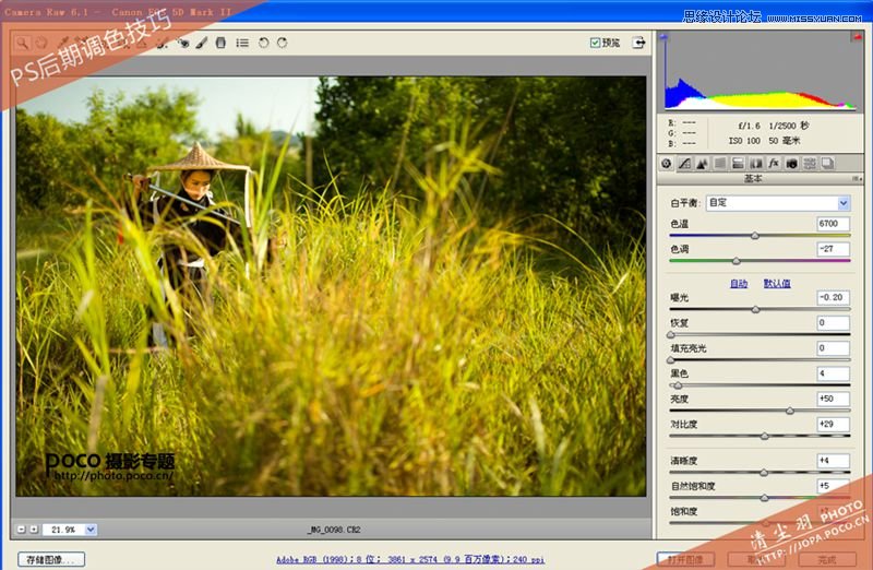Photoshop调出草丛剑客秋季淡黄色调,PS教程