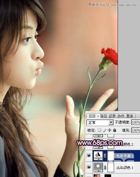 Photosho调出写意人物图片柔和的淡暖色