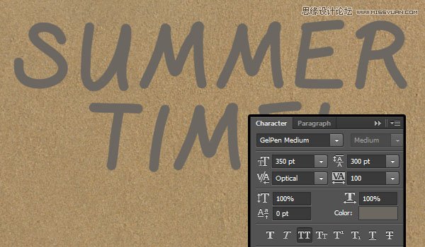 Photoshop制作沙滩凹陷特效艺术字教程,PS教程