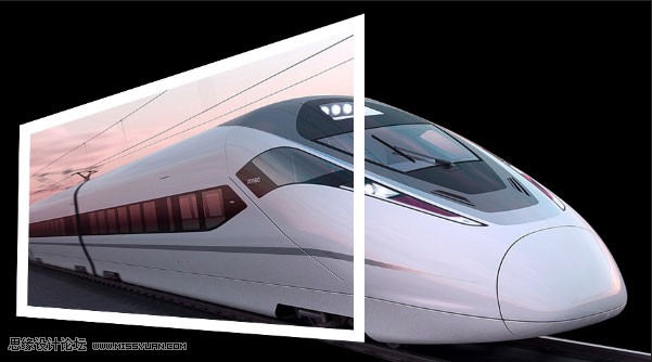 Photoshop制作超酷的火车头冲出画面效果,PS教程