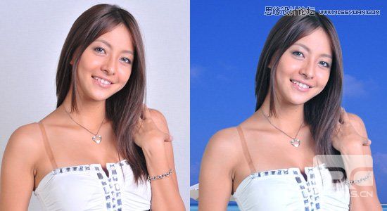 Photoshop CS5高效替换美女图片的背景,PS教程