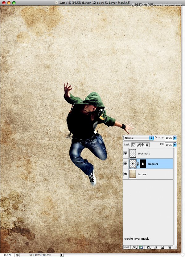 Photoshop设计创意的舞者插画海报教程