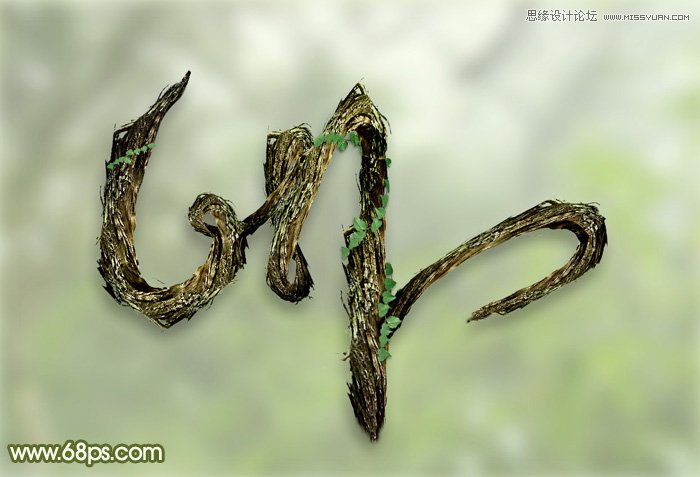 photoshop制作创意的树藤艺术字教程,PS教程