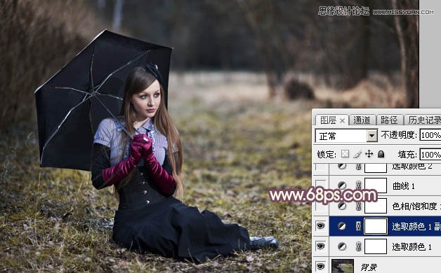 Photoshop调出外景女孩唯美的暖色调网