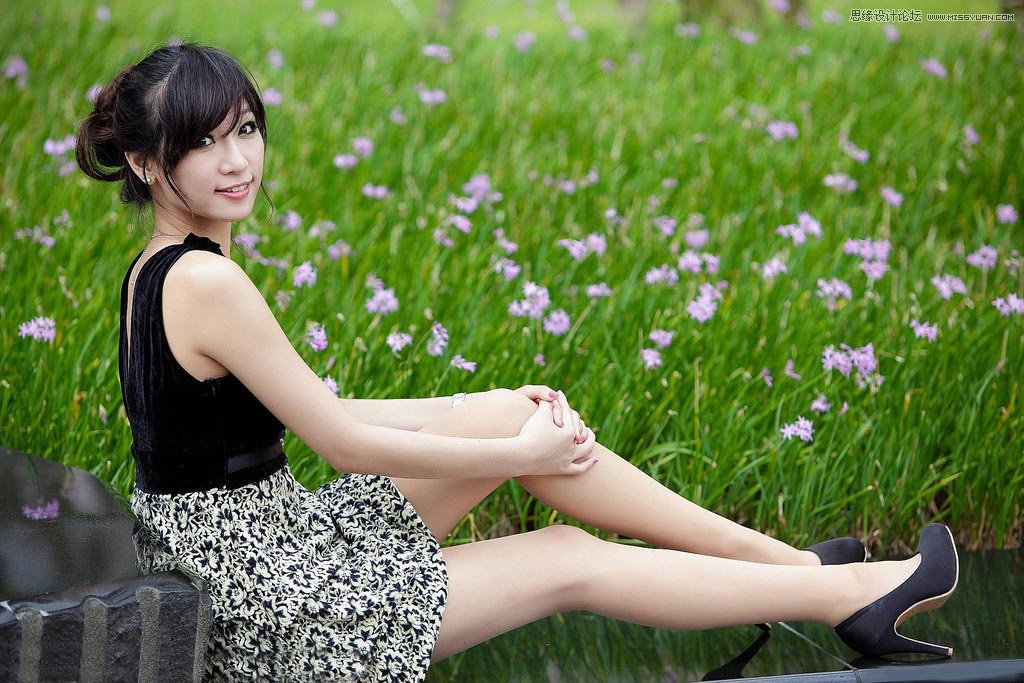 Photoshop调出草地美女古典暗色效果,PS教程