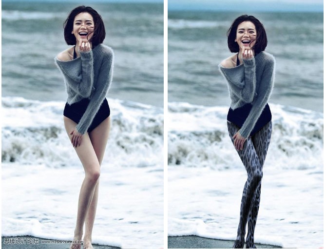 Photoshop简单的给美女照片添加豹纹图案,PS教程