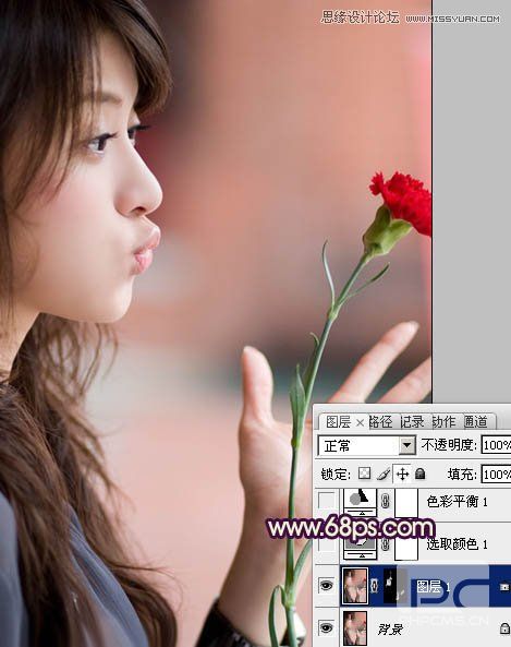 Photosho调出写意人物图片柔和的淡暖色