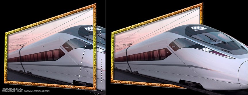 Photoshop制作超酷的火车头冲出画面效果,PS教程