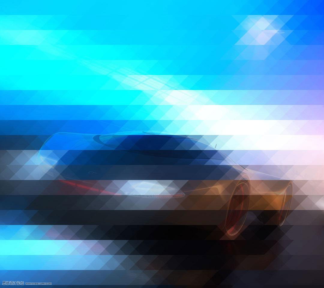 Photoshop制作棱形马赛克背景效果,PS教程