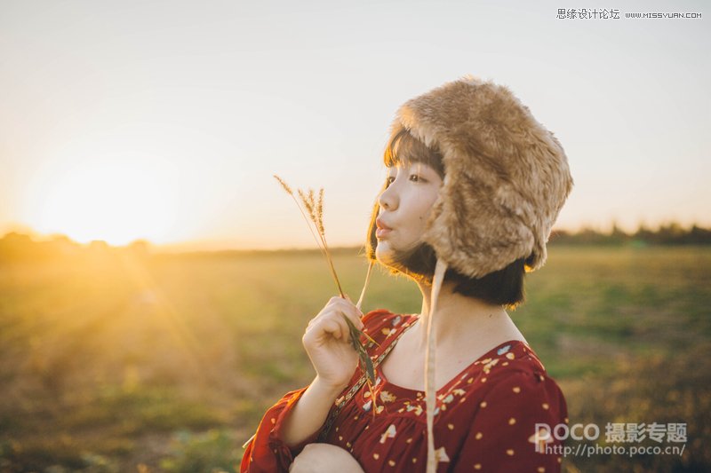 Photoshop简单三步调出外景人像秋季暖色调