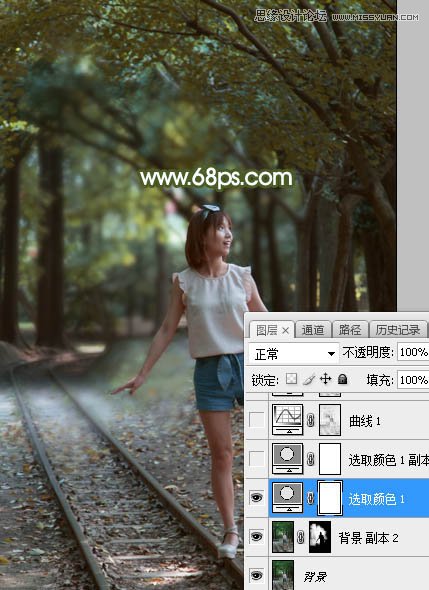 Photoshop给铁道散布的女孩添加甜美光效,PS教程,