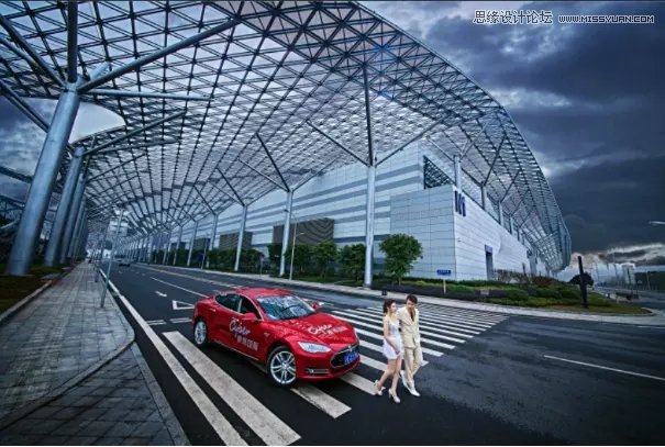 photoshop调出外景婚片和建筑照片质感效果