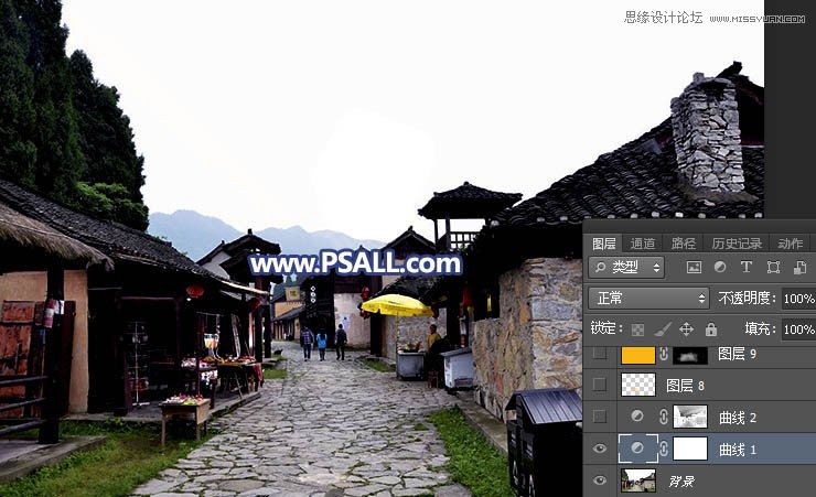 Photoshop给江南小镇添加唯美夕阳景色,PS教程,