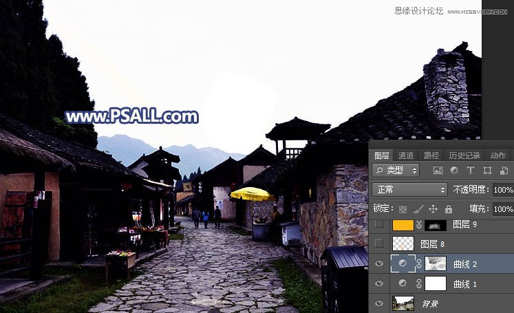 Photoshop给江南小镇添加唯美夕阳景色,PS教程,