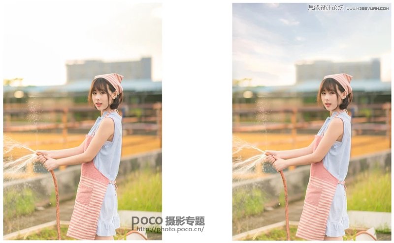 Photoshop调出外景人像照片甜美日系暖色调
