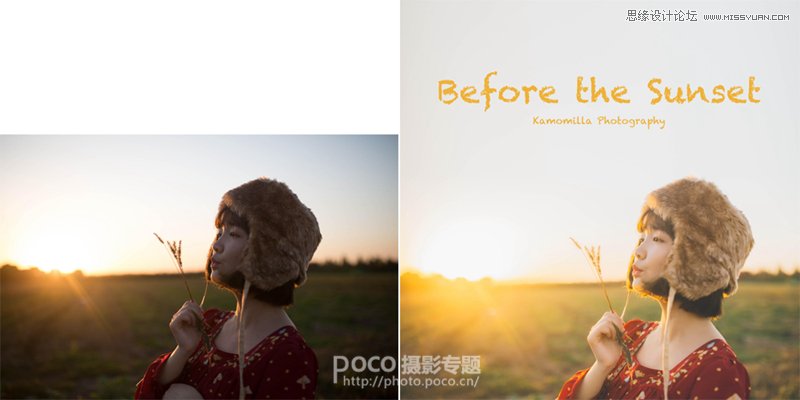 photoshop简单三步调出外景人像秋季暖色调