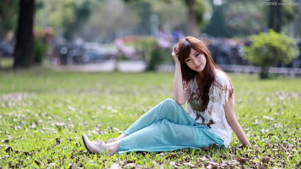 Photoshop给外景人像照片添加唯美光线效果,PS教程,