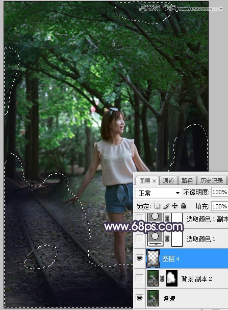 PS美化给森林中的女孩添加橙色逆光效果教程