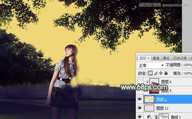 Photoshop给外景照片添加夕阳美景效果图