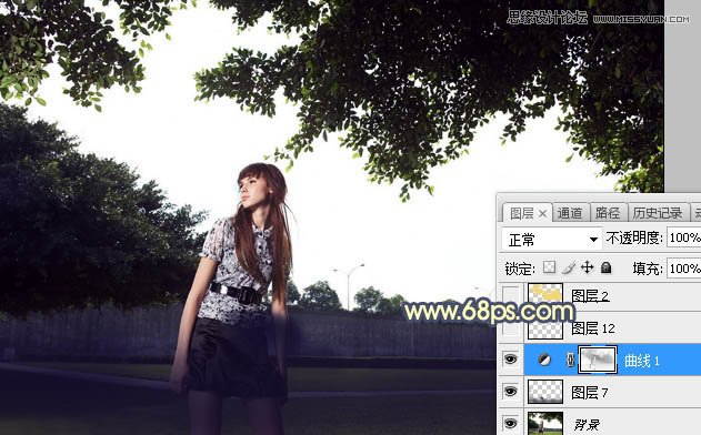 Photoshop给外景照片添加夕阳美景效果图