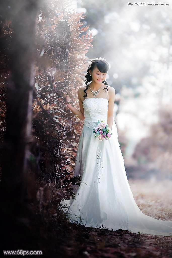 photoshop调出外景女孩冷色逆光效果图