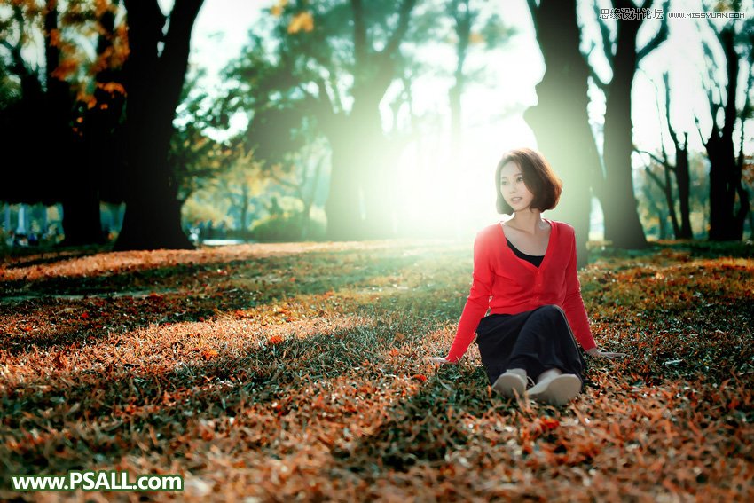 photoshop调出外景人像照片小清新逆光效果,PS教程,