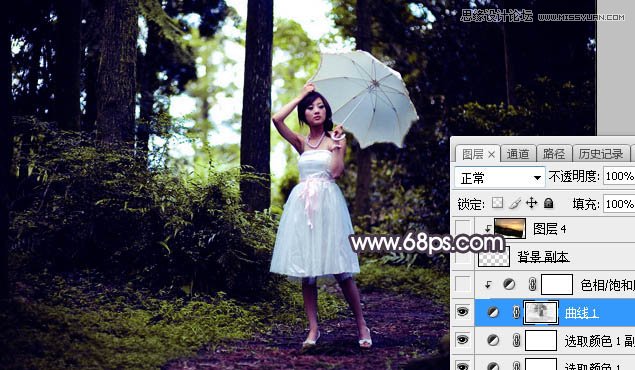 Photoshop调出林中果子照片暗色逆光效果图