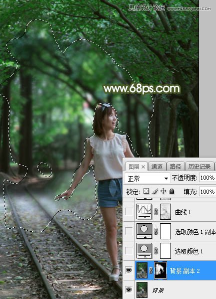 Photoshop给铁道散布的女孩添加甜美光效,PS教程,