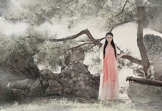Photoshop制作中国风古典园林人像场景效果