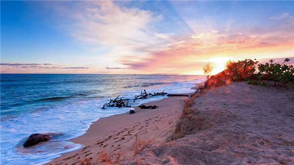 Photoshop给海边码头照片添加夕阳云彩效果