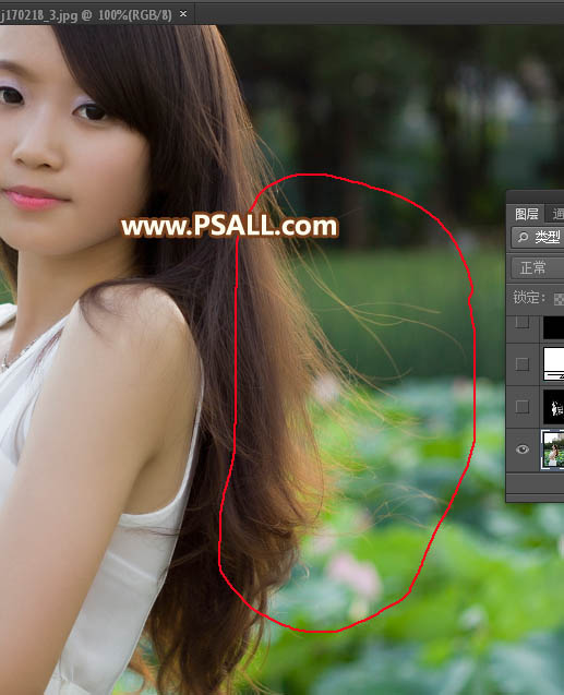 Photoshop抠出背景复杂的美女人像头发丝,PS教程,
