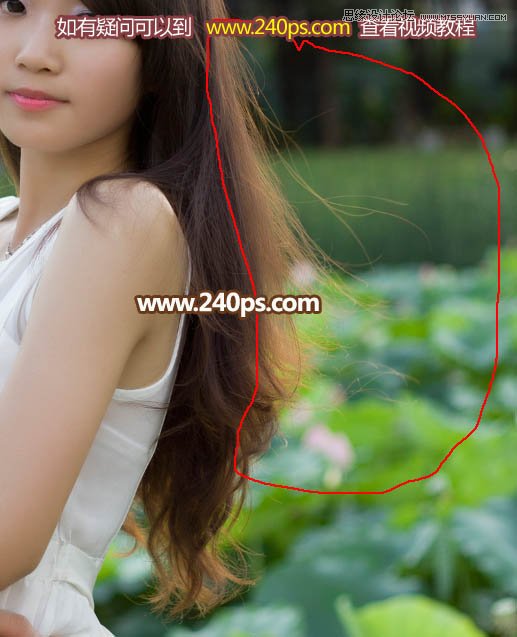 Photoshop抠出荷花池边上的美女人像,PS教程,