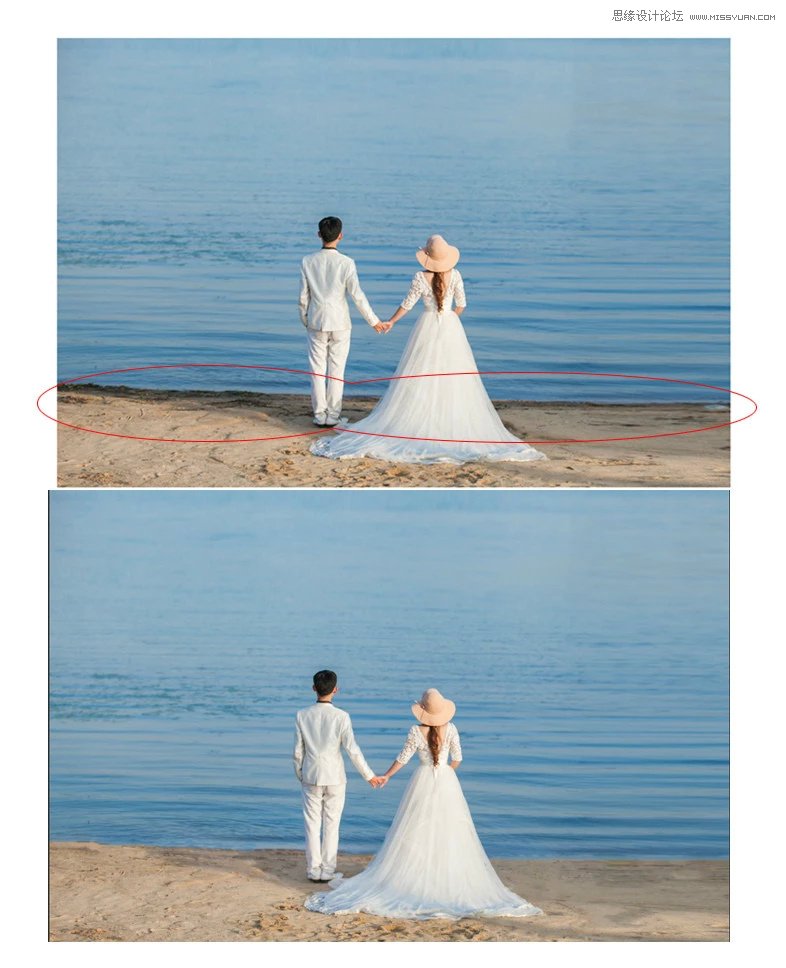 Photoshop合成唯美的樱花树下婚纱照片教程