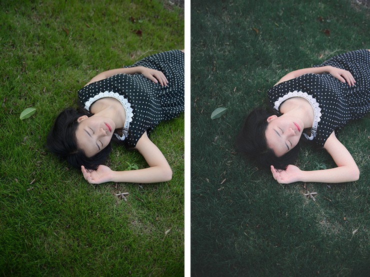 photoshop调出外景人像唯美的暗夜艺术效果