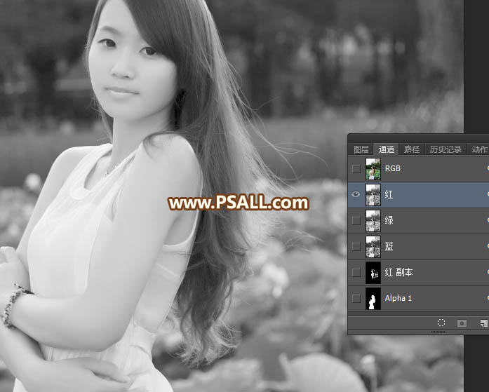 Photoshop抠出背景复杂的美女人像头发丝,PS教程,